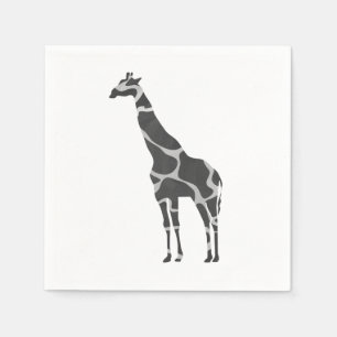 Giraffe Black and Gray Silhoutte Napkins