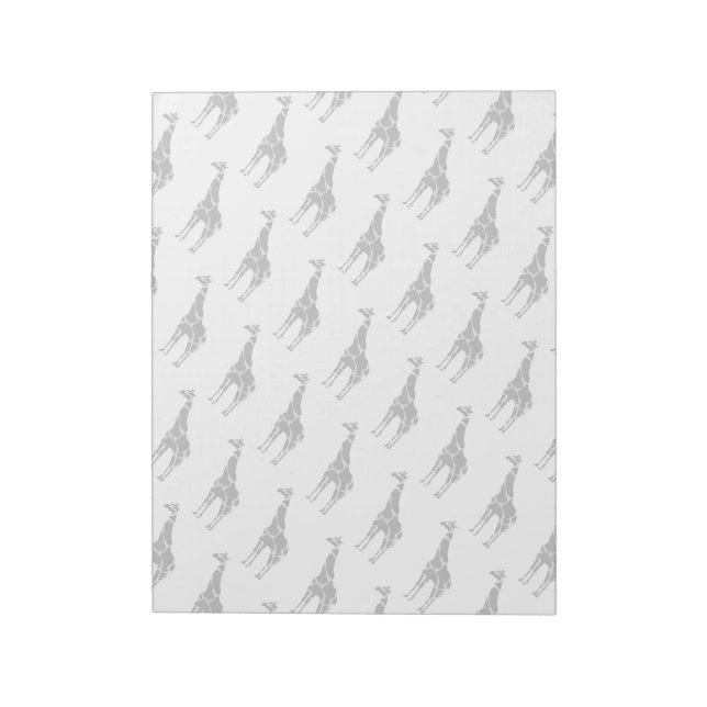 Giraffe Black and Gray Silhoutte Notepad (Rotated)