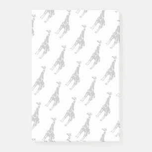 Giraffe Black and Gray Silhoutte Post-it Notes