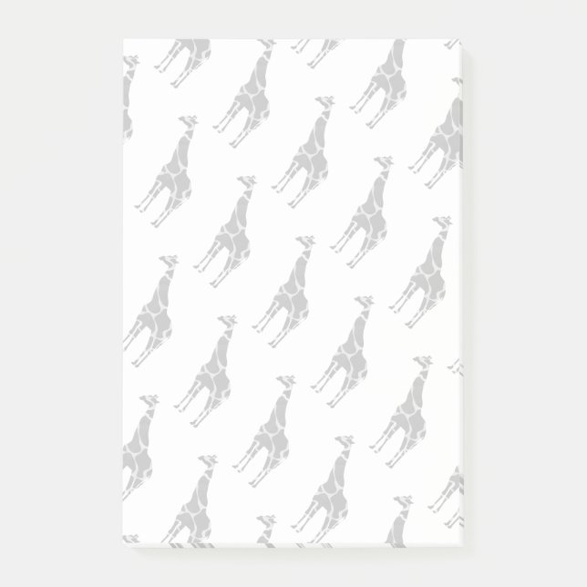 Giraffe Black and Gray Silhoutte Post-it Notes (Front)