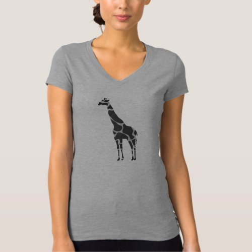 Giraffe Black and Gray Silhoutte T_Shirt