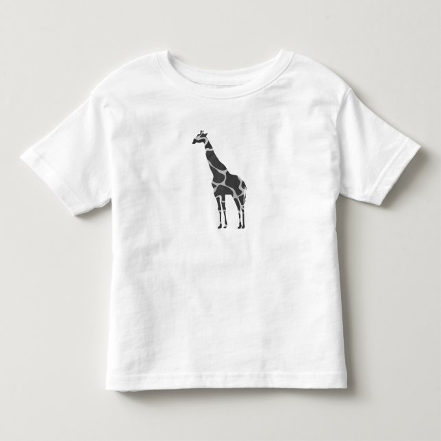 Giraffe Black and Gray Silhoutte Toddler T-shirt (Front)