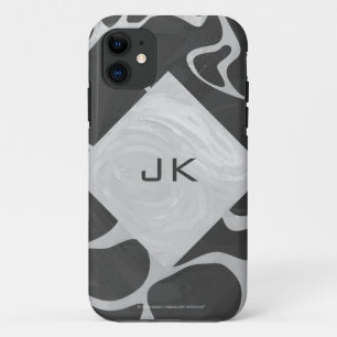 Giraffe Black and Light Gray Monogram iPhone 11 Case