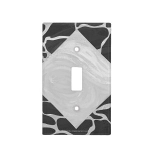 Giraffe Black and Light Gray Monogram Switch Cover