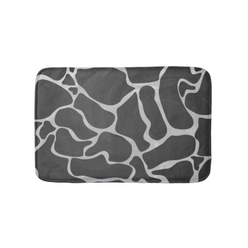 Giraffe Black and Light Gray Print Bathroom Mat