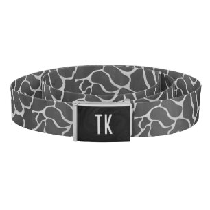 Giraffe Black and Light Gray Print Belt