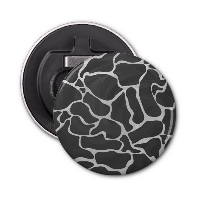Giraffe Black and Light Gray Print Bottle Opener (Front)