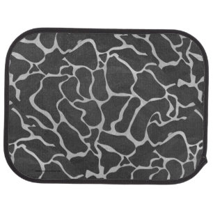 Giraffe Black and Light Gray Print Car Mat