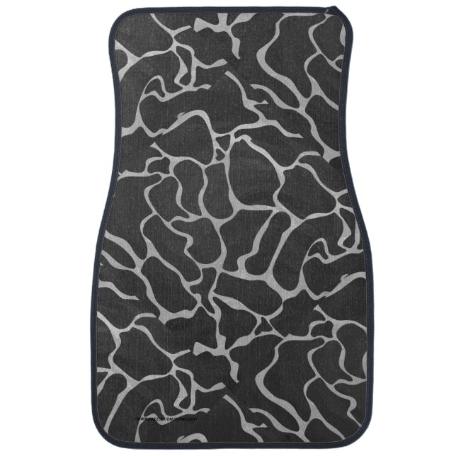 Giraffe Black and Light Gray Print Car Mat (Front)