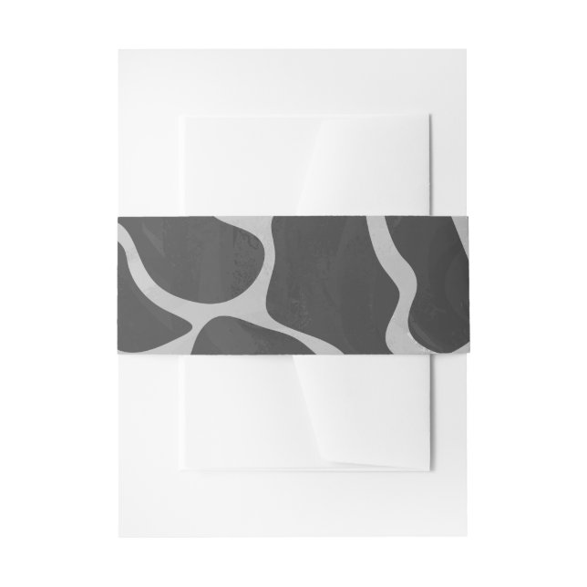 Giraffe Black and Light Gray Print Invitation Belly Band (Front Example)