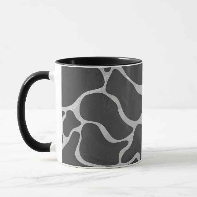 Giraffe Black and Light Gray Print Mug (Left)