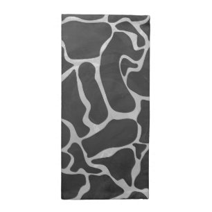 Giraffe Black and Light Gray Print Napkin