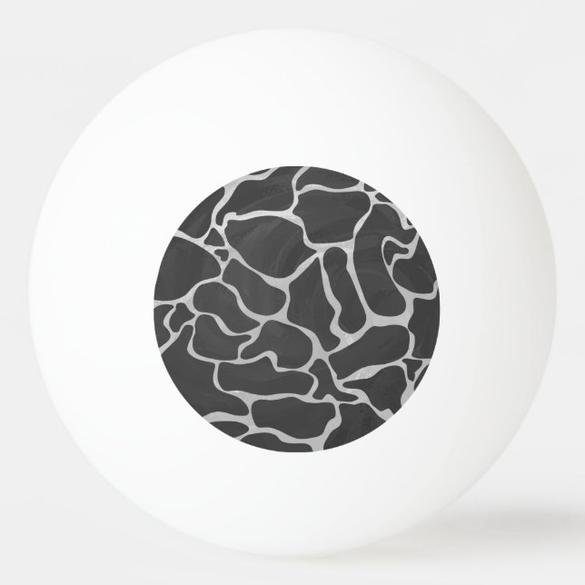 Giraffe Black and Light Gray Print Ping Pong Ball (Front)