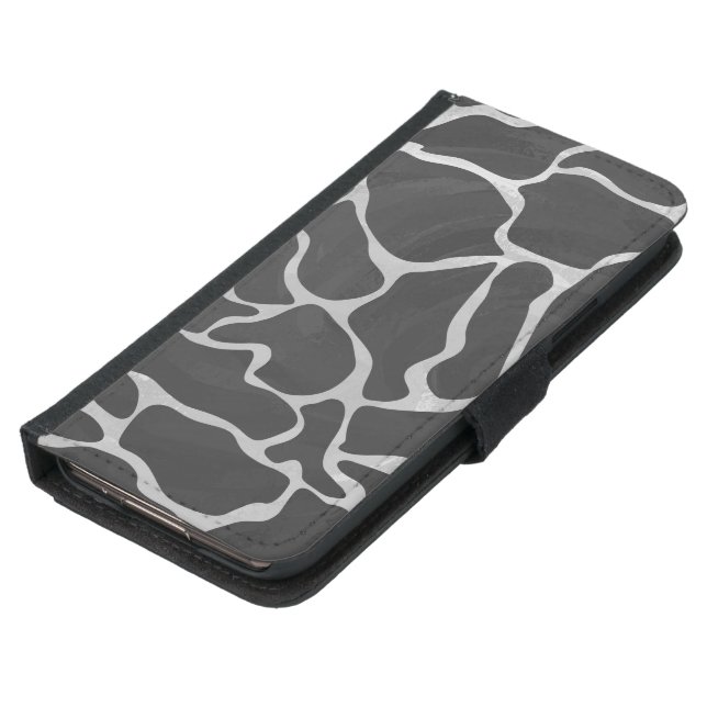 Giraffe Black and Light Gray Print Samsung Galaxy Wallet Case (Bottom)