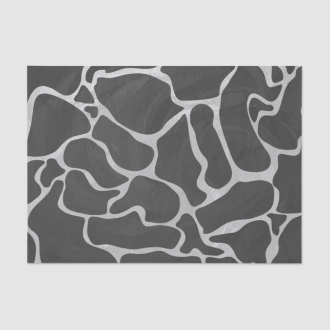 Giraffe Black and Light Gray Print Tissue Paper (Front)