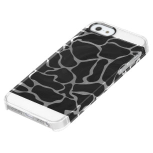 Giraffe Black and Light Gray Print Clear iPhone SE/5/5s Case