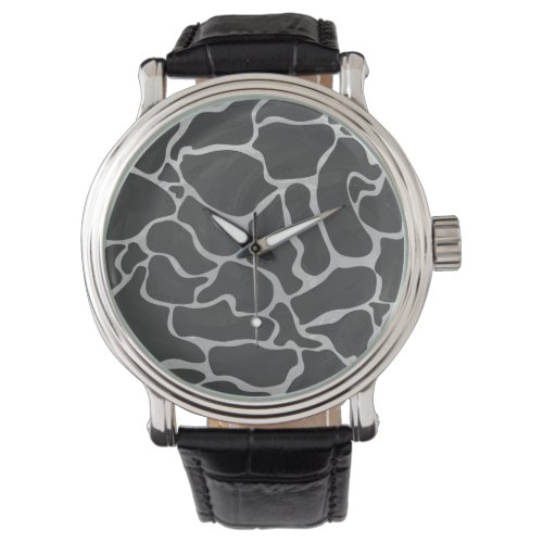 Giraffe Black and Light Gray Print Watch