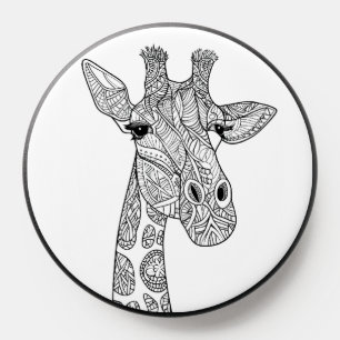 Giraffe Black and White PopSocket
