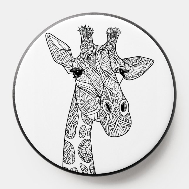 Giraffe Black and White PopSocket (Popsocket)