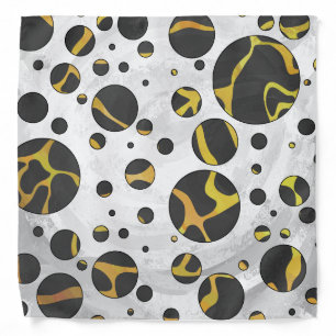 Giraffe Black and Yellow Print Bandana