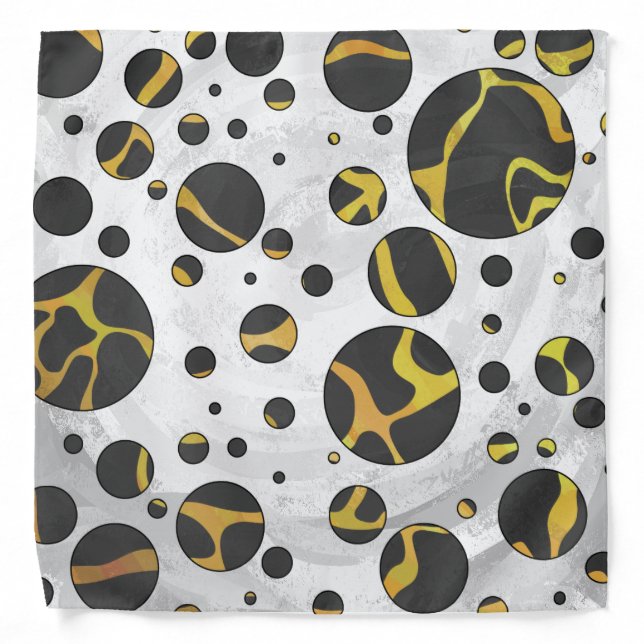 Giraffe Black and Yellow Print Bandana (Front)