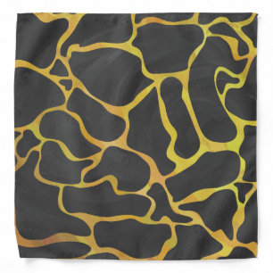 Giraffe Black and Yellow Print Bandana