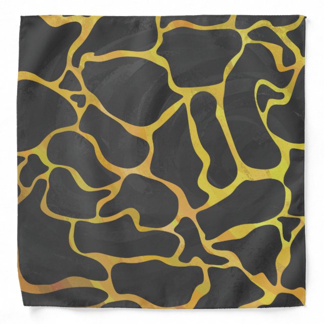 Giraffe Black and Yellow Print Bandana (Front)