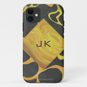 Giraffe Black and Yellow Print iPhone 11 Case