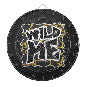 Giraffe Black and Yellow Print Dartboard