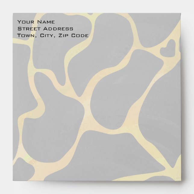Giraffe Black and Yellow Print Envelope (Front)