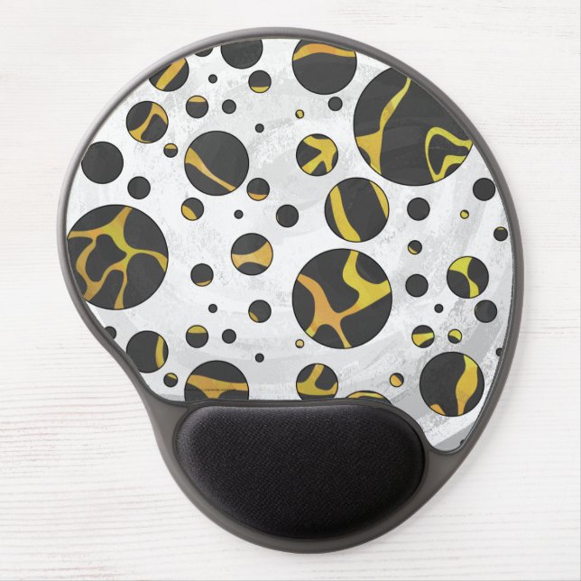 Giraffe Black and Yellow Print Gel Mouse Pad (Front)