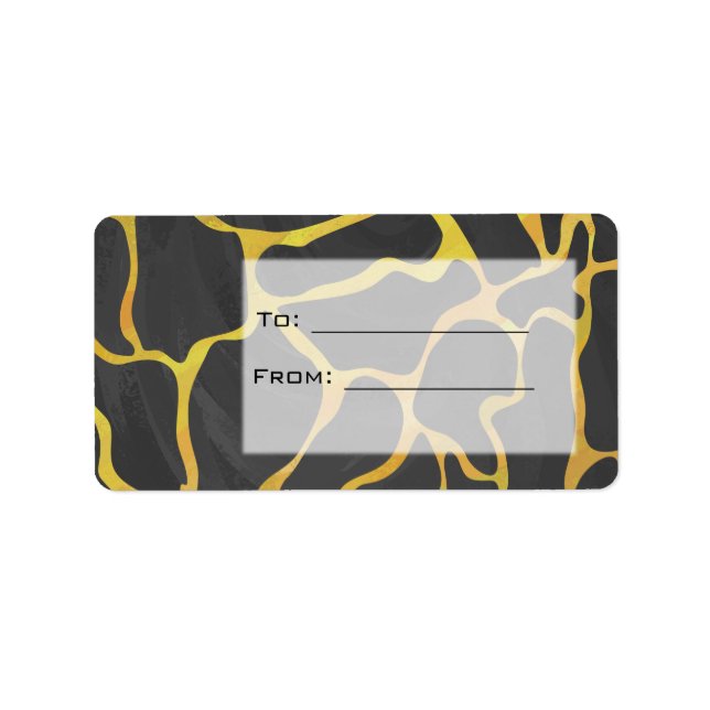 Giraffe Black and Yellow Print Label (Front)