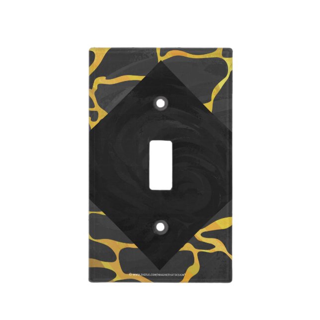 Giraffe Black and Yellow Print Light Switch Cover (Front)