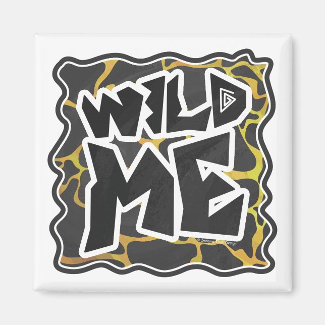 Giraffe Black and Yellow Print Magnet (Front)