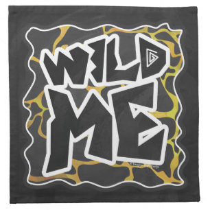 Giraffe Black and Yellow Print Napkin