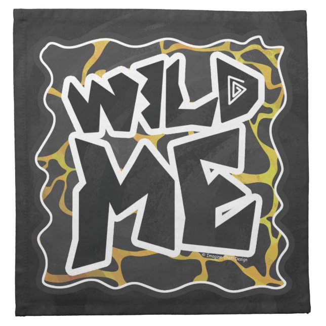 Giraffe Black and Yellow Print Napkin (Front)