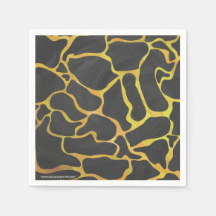 Giraffe Black and Yellow Print Napkins