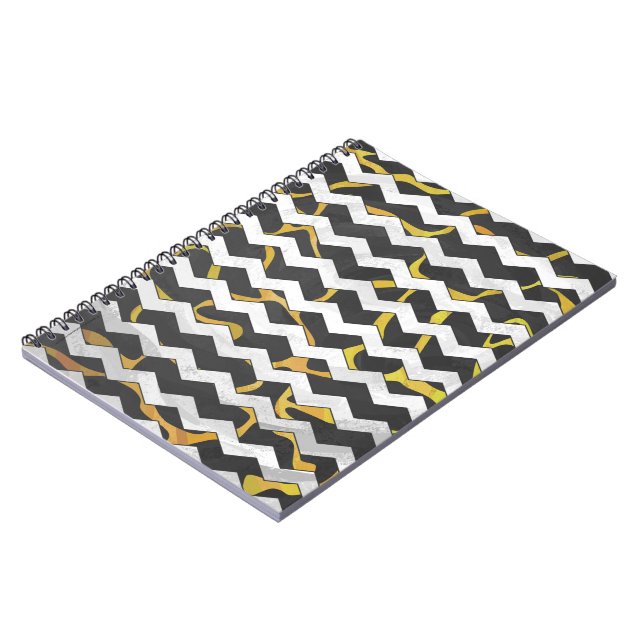 Giraffe Black and Yellow Print Notebook (Left Side)