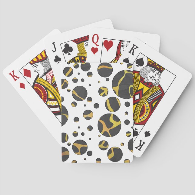 Giraffe Black and Yellow Print Poker Cards (Back)