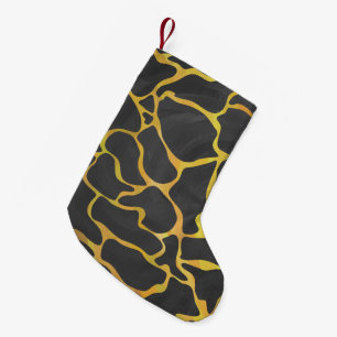 Giraffe Black and Yellow Print Small Christmas Stocking