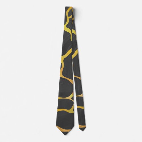 Giraffe Black and Yellow Print Tie