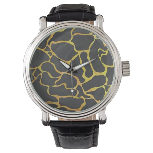 Giraffe Black and Yellow Print Watch