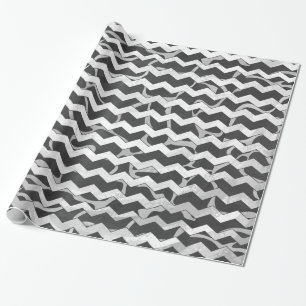 Giraffe Black, Light Gray Chevron Wrapping Paper