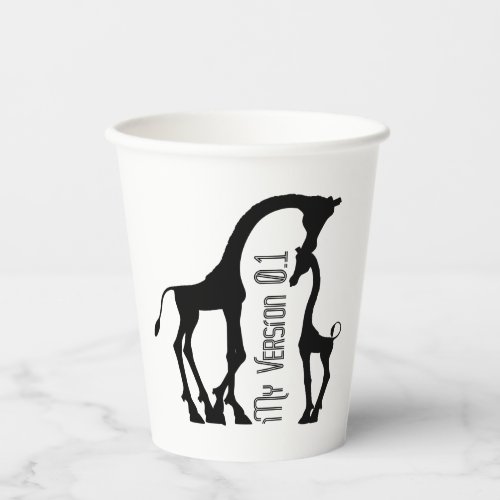 Giraffe Black On White T_Shirt Coffee Mug Paper Cups
