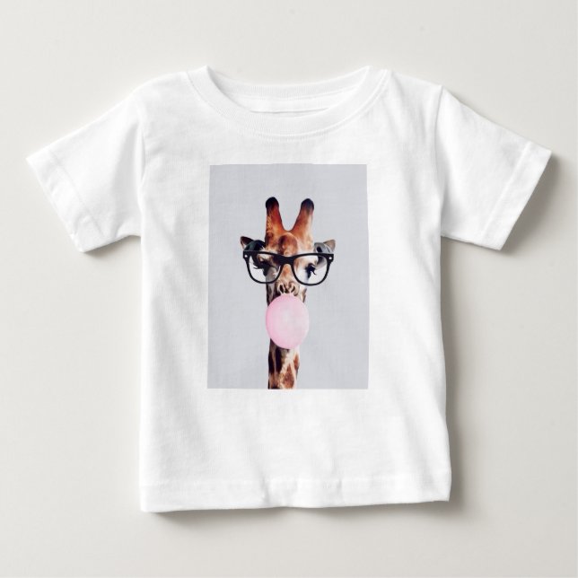 Giraffe Blowing Bubble gum Kid's T-Shirt  (Front)