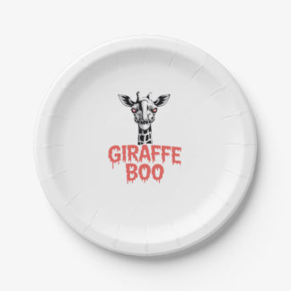 Giraffe Boo Halloween. Creepy Psychedelic Giraffe Paper Plates