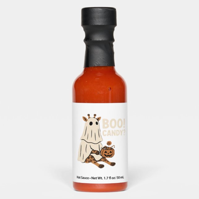 Giraffe Boo Halloween Funny Costume Animal Lover C Hot Sauces (Front)