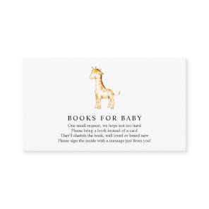 Giraffe Books for Baby insert card