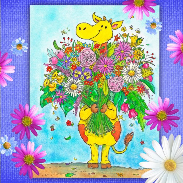 Giraffe bouquet postcard  (Creator Uploaded)