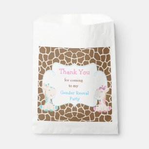Giraffe Boy & Girl Gender Reveal Party Favor Bag